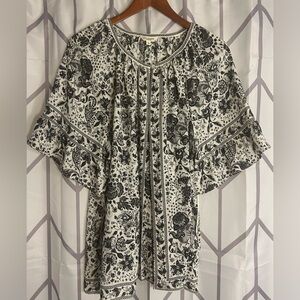 Max Studio Black and White Floral Blouse